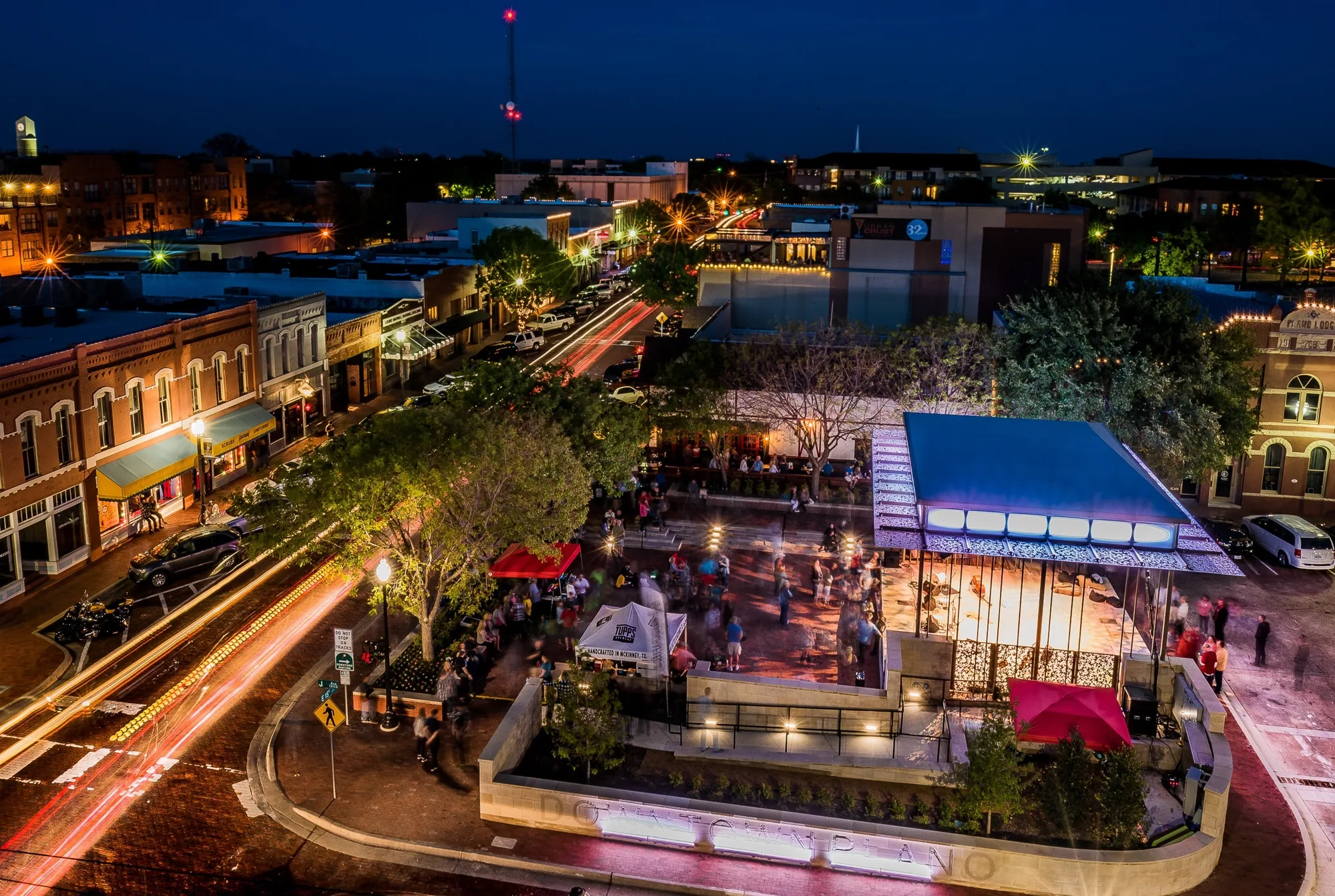 Downtown Plano at night